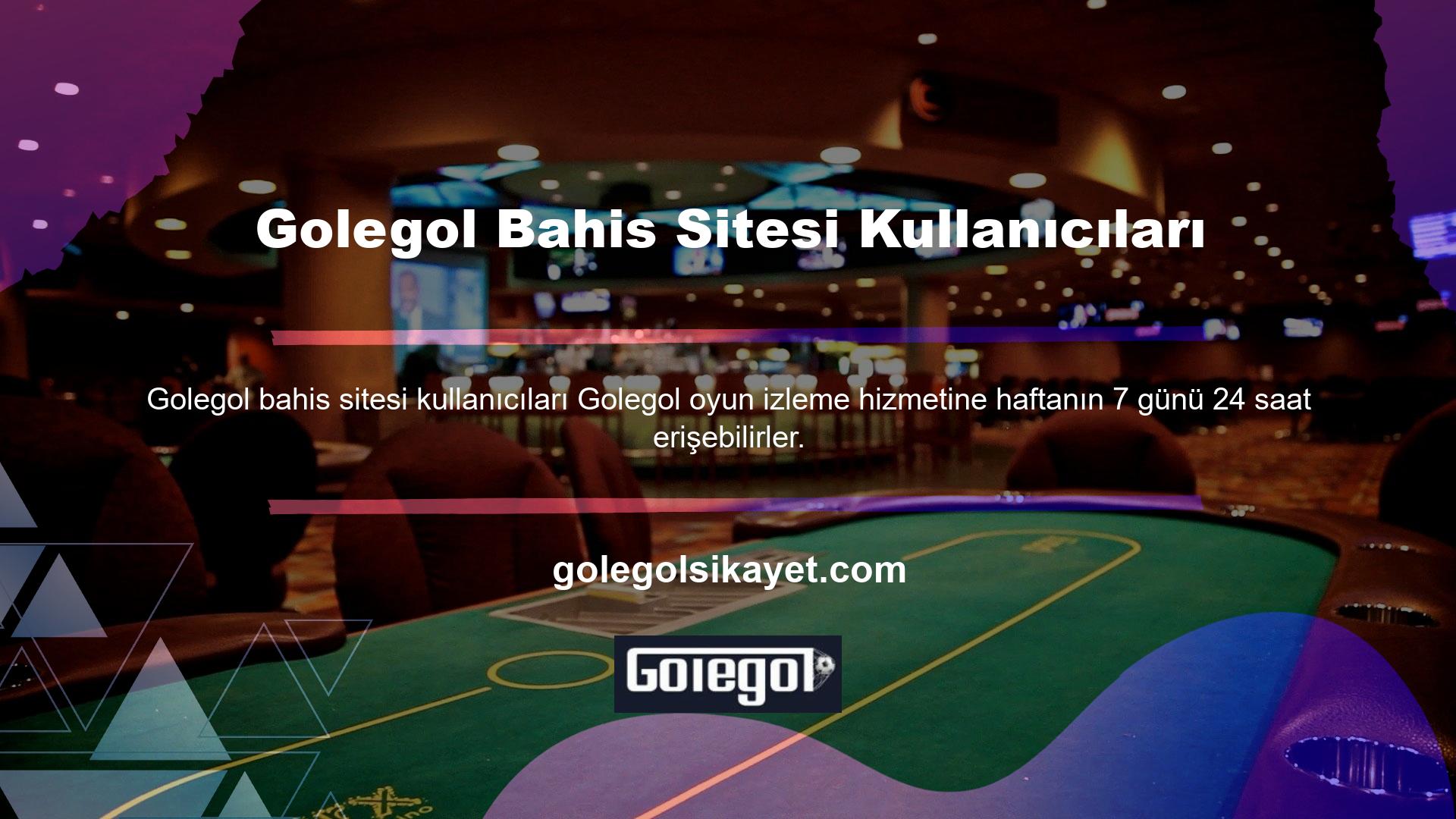 Yan oyun hizmetleri alanında oldukça tecrübeli olan Golegol, spor müsabakaları ve casino oyunları gibi canlı yayın hizmetlerini de sunmaya devam ediyor